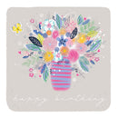 Birthday card - vase of flowers - S249 (New)