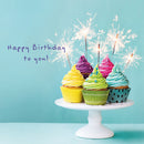 Birthday card - cupcakes on stand - S256 (New)