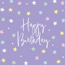 Birthday card - purple stars - S254 (New)